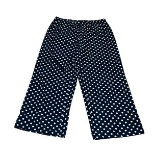 Melissa Page Wide Leg Palazzo Pants, Navy Polka Dot, XL